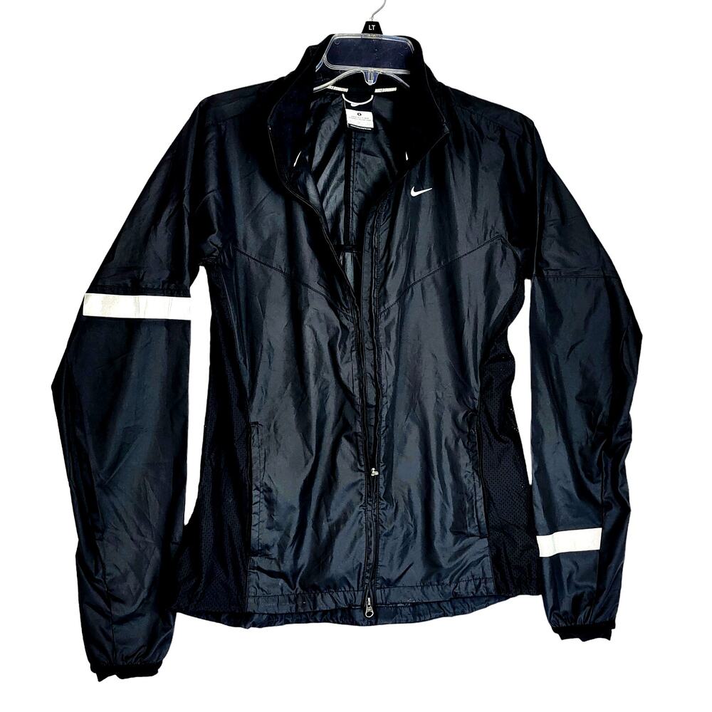 NIKE Size Small VAPOR Black Reflective Women's Running Jacket  # 595